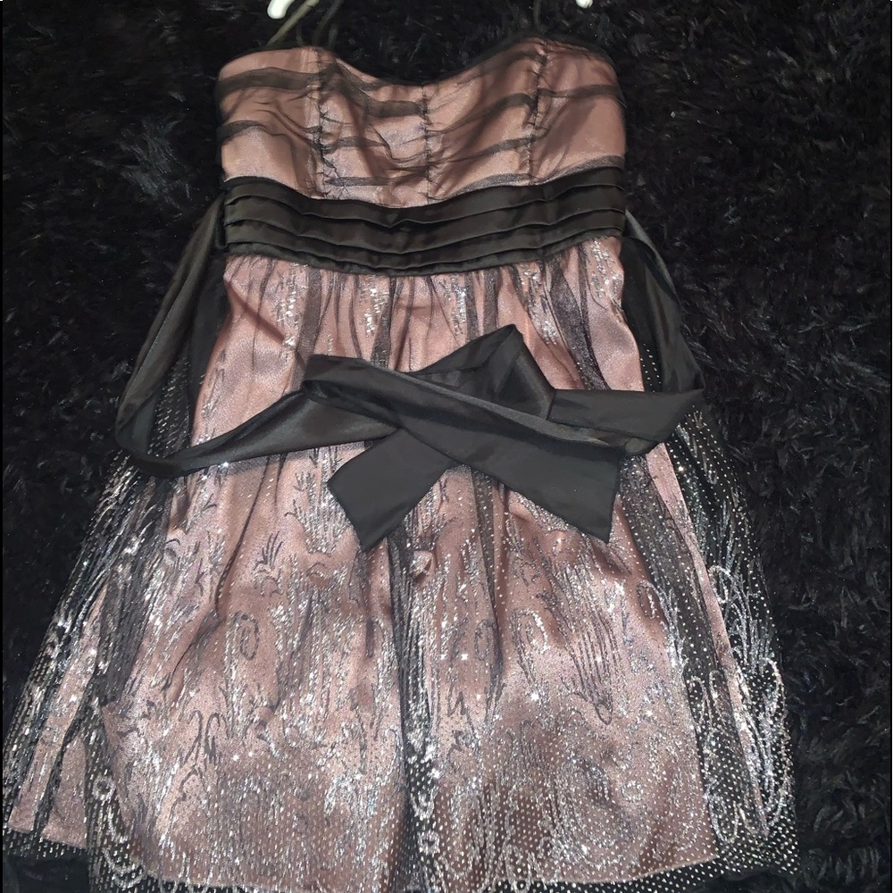 Brown Spaghetti Top Formal Dress